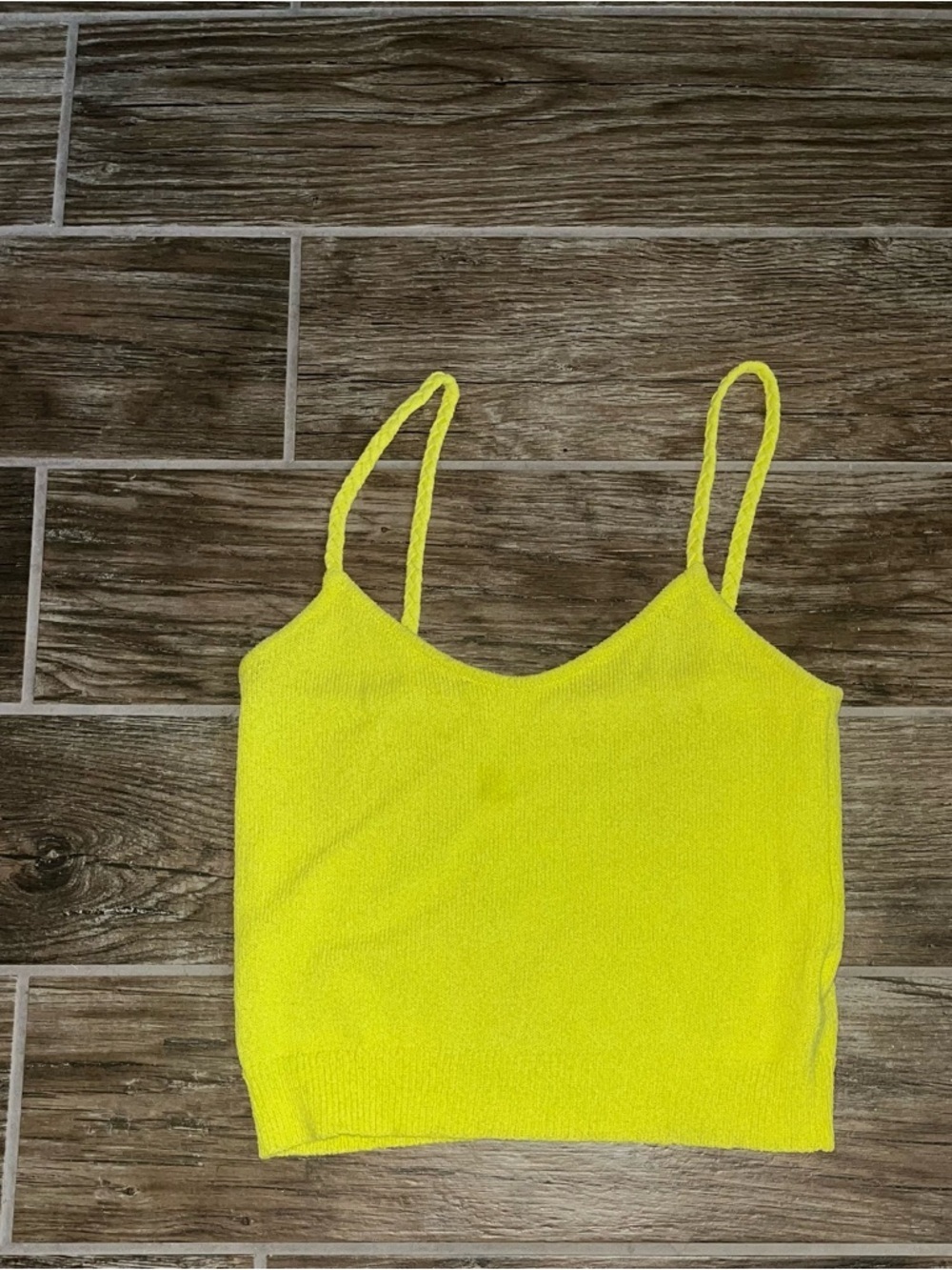 RHODE Women's Neon Yellow Knit Cami Tank Top